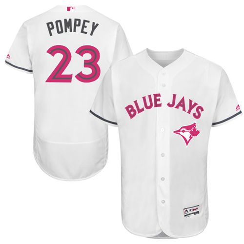 Blue Jays #23 Dalton Pompey White Flexbase Authentic Collection Mother's Day Stitched MLB Jersey